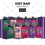 10 PCS - IGET Bar 3500 Puffs