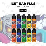 10 PCS - IGET Bar Plus 6000 Puffs