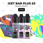 3 PCS - IGET Bar Plus S3 10000 Puffs