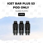 3 PCS - IGET Bar Plus S3 Pod Only 10000 Puffs