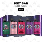 5 PCS - IGET Bar 3500 Puffs