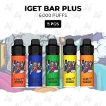 5 PCS - IGET Bar Plus 6000 Puffs