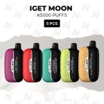 5 PCS - IGET Moon K5000 Puffs