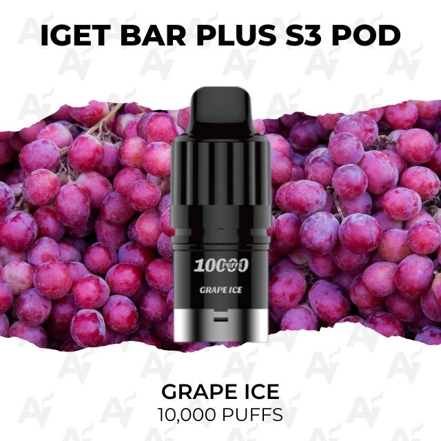 Iget bar plus pods 10000 puffs grape ice