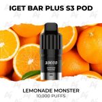 IGET Bar Plus S3 Pod Lemonade Monster 10000 Puffs