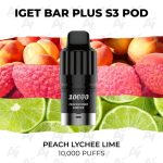 IGET Bar Plus S3 Pod Peach Lychee Lime 10000 Puffs