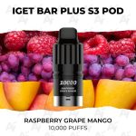 IGET Bar Plus S3 Pod Raspberry Grape Mango 10000 Puffs