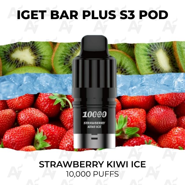 Iget bar plus pods 10000 puffs strawberry kiwi ice