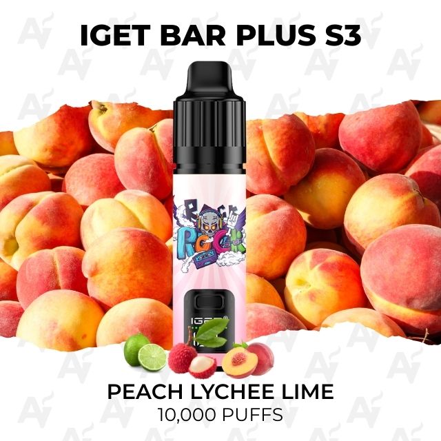 iget bar plus s3 10000 puffs peach lychee lime
