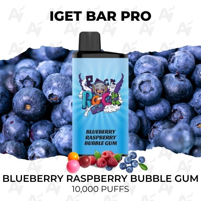iget bar pro 10000 puffs blueberry raspberry bubble gum