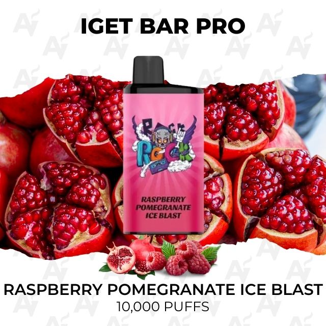 iget bar pro 10000 puffs raspberry pomegranate ice blast