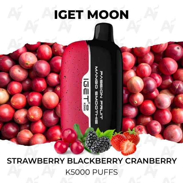 iget moon k5000 puffs strawberry blackberry cranberry
