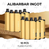 10 pcs alibarbar ingot 15.000 puffs