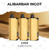 3 pcs alibarbar ingot 15.000 puffs