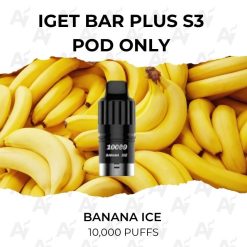 Iget bar plus s3 pod only banana ice 10,000 puffs