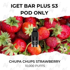 Iget bar plus s3 pod only chupa chups strawberry 10,000 puffs