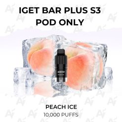 Iget bar plus s3 pod only peach ice10,000 puffs
