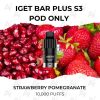 Iget bar plus s3 pod only strawberry pomegranate 10,000 puffs