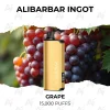 Alibarbar Ingot Grape 15000 Puffs gold pod kit in front of ripe grape bunches