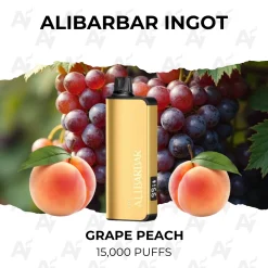 Alibarbar Ingot Grape Peach 15000 Puffs gold pod kit with grapes and peaches