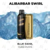 Alibarbar Swirl Blue Swirl 13000 Puffs gold disposable vape against blue ice
