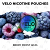 VELO Berry Frost 14mg nicotine pouch can on frosted mixed berries