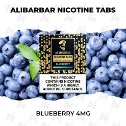 ALIBARBAR Nicotine Tabs Blueberry 4mg pack of 20 oral nicotine tabs with fresh blueberries